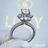 EM103 Nhẫn cầu hôn đính hôn, nhẫn vàng nữ, nhẫn ổ kim cương 5.4mm - Lucy Jewelry