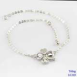 Lắc chân cỏ 4 lá đá trắng - LC103_TRANG (hàng order)