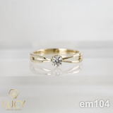 EM104 Nhẫn cầu hôn đính hôn, nhẫn vàng nữ, nhẫn ổ kim cương 4mm - Lucy Jewelry