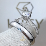 HAPPY109 Nhẫn cưới thiết kế, nhẫn cưới đẹp, nhẫn cưới cao cấp, nhẫn cưới kim cương 5.4mm 5.5mm - Lucy Jewelry