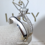 HAPPY109 Nhẫn cưới thiết kế, nhẫn cưới đẹp, nhẫn cưới cao cấp, nhẫn cưới kim cương 5.4mm 5.5mm - Lucy Jewelry