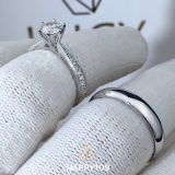 HAPPY109 Nhẫn cưới thiết kế, nhẫn cưới đẹp, nhẫn cưới cao cấp, nhẫn cưới kim cương 5.4mm 5.5mm - Lucy Jewelry