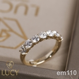 EM110 Nhẫn nữ kết ngang 7 viên 3.6mm - Lucy Jewelry