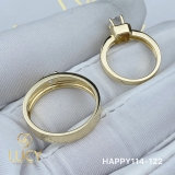 HAPPY114-122 Nhẫn cưới đẹp vàng tây, vàng trắng, vàng hồng 10k 14k 18k, Bạch Kim Platinum PT900 đính CZ, Moissanite, Kim cương - Lucy Jewelry