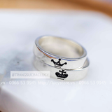 Nhẫn đôi nhẫn cặp king and queen đẹp bạc Lucy - ND114