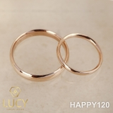 HAPPY120 Nhẫn cưới trơn đẹp vàng tây, vàng trắng, vàng hồng 10k 14k 18k, Bạch Kim Platinum PT900 - Lucy Jewelry