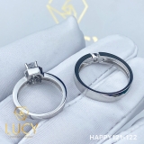 HAPPY121-122 Nhẫn cưới đẹp vàng tây, vàng trắng, vàng hồng 10k 14k 18k, Bạch Kim Platinum PT900 đính CZ, Moissanite, Kim cương - Lucy Jewelry