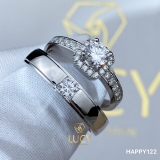 HAPPY122 Nhẫn cưới thiết kế, nhẫn cưới cao cấp, nhẫn cưới kim cương 3.5mm 3.6mm 4.5mm - Lucy Jewelry