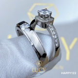 HAPPY122 Nhẫn cưới thiết kế, nhẫn cưới cao cấp, nhẫn cưới kim cương 3.5mm 3.6mm 4.5mm - Lucy Jewelry