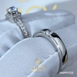 HAPPY122 Nhẫn cưới thiết kế, nhẫn cưới cao cấp, nhẫn cưới kim cương 3.5mm 3.6mm 4.5mm - Lucy Jewelry