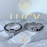 HAPPY122 Nhẫn cưới thiết kế, nhẫn cưới cao cấp, nhẫn cưới kim cương 3.5mm 3.6mm 4.5mm - Lucy Jewelry