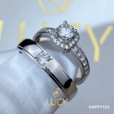 HAPPY122 Nhẫn cưới thiết kế, nhẫn cưới cao cấp, nhẫn cưới kim cương 3.5mm 3.6mm 4.5mm - Lucy Jewelry