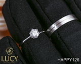 HAPPY126 Nhẫn đôi, nhẫn cưới thiết kế, nhẫn cưới cao cấp, nhẫn cưới  kim cương 5mm - Lucy Jewelry