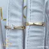 HAPPY130 - Nhẫn cưới vàng và bạch kim platinum đính CZ , Moissanite, Kim cương tự nhiên - Lucy Jewelry