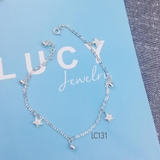 Lắc chân bạc sao và bi nhỏ bạc lucy - LC131