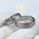 HAPPY131 Nhẫn cưới đẹp vàng tây, vàng trắng, vàng hồng 10k 14k 18k, Bạch Kim Platinum PT900 đính CZ, Moissanite, Kim cương - Lucy Jewelry