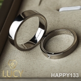 HAPPY133 Nhẫn cưới đẹp vàng tây, vàng trắng, vàng hồng 10k 14k 18k, Bạch Kim Platinum PT900 đính CZ, Moissanite, Kim cương - Lucy Jewelry