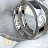 HAPPY134 Nhẫn cưới đẹp vàng tây, vàng trắng, vàng hồng 10k 14k 18k, Bạch Kim Platinum PT900 đính CZ, Moissanite, Kim cương - Lucy Jewelry