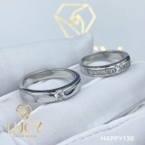 HAPPY136 Nhẫn cưới thiết kế, nhẫn cưới cao cấp, nhẫn cưới kim cương 3.5mm 3.6mm - Lucy Jewelry