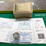 EM108 Nhẫn unisex full 2 hàng đá vuông 1.5mm và tròn 1.5mm - Lucy Jewelry