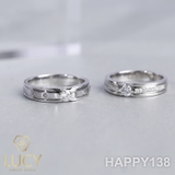 HAPPY138 Nhẫn cưới thiết kế, Nhẫn cưới cao cấp, Nhẫn cưới kim cương 3.5mm 3.6mm - Lucy Jewelry