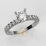 EM144 - Nhẫn cầu hôn, round cut, 5.6mm - Lucy Jewelry