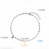 LẮC CHÂN MẮT XÍCH LẤP LÁNH, BẠC Ý 925 XI VÀNG TRẮNG - LC155
