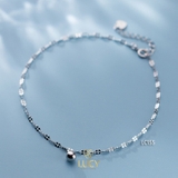 LẮC CHÂN MẮT XÍCH LẤP LÁNH, BẠC Ý 925 XI VÀNG TRẮNG - LC155