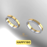 HAPPY180 - Nhẫn cưới thiết kế vàng ghép 2 màu, nhẫn cưới cao cấp- Lucy Jewelry