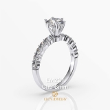 EM231 - Nhẫn cầu hôn, round cut, 6.0mm - Lucy Jewelry