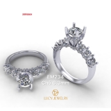 EM234 - Nhẫn cầu hôn, round cut, 6.3mm - Lucy Jewelry