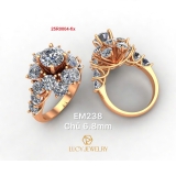 EM238 - Nhẫn cầu hôn, round cut, 6.8mm - Lucy Jewelry