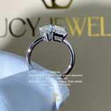 EM244 - Nhẫn cầu hôn, emerald & pear cut - Lucy Jewelry