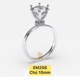EM256 - Nhẫn cầu hôn, round cut, 10mm - Lucy Jewelry