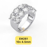 EM261- Nhẫn nữ, nhẫn kết ngang 2 hàng 10 viên 4.5mm - Lucy Jewelry