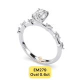 EM279 - Nhẫn cầu hôn, oval cut, 0.6 carat - Lucy Jewelry