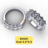 EM281 - Nhẫn kết ngang đá oval, nhẫn vàng nữ, nhẫn thiết kế - Lucy Jewelry