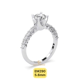 EM290 - Nhẫn cầu hôn, round cut, 5.6mm - Lucy Jewelry
