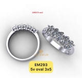EM293 - Nhẫn kết ngang đá oval, nhẫn vàng nữ, nhẫn thiết kế - Lucy Jewelry