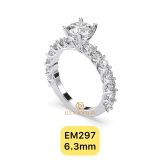 EM297 - Nhẫn cầu hôn, round cut, 6.3mm - Lucy Jewelry