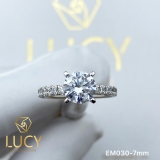 EM030-7mm Nhẫn cầu hôn đính hôn, nhẫn vàng nữ, nhẫn ổ kim cương 7mm - Lucy Jewelry