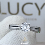 EM047 Nhẫn nữ vàng, nhẫn ổ 6mm - 6.3mm, nhẫn nữ thiết kế, nhẫn cầu hôn, nhẫn đính hôn - Lucy Jewelry