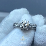 EM056 Nhẫn nữ vàng, nhẫn ổ kim 5.4mm 5.5mm, nhẫn nữ thiết kế, nhẫn cầu hôn, nhẫn đính hôn - Lucy Jewelry