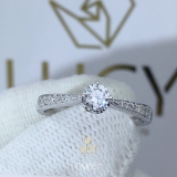 EM057 Nhẫn nữ vàng, nhẫn ổ kim cương 3.6mm 3.5mm, nhẫn nữ thiết kế, nhẫn cầu hôn, nhẫn đính hôn - Lucy Jewelry