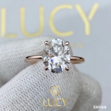 EM069 Nhẫn nữ vàng, nhẫn ổ kim cương oval 2carat 7*9mm, nhẫn nữ thiết kế, nhẫn cầu hôn, nhẫn đính hôn - Lucy Jewelry