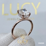 EM069 Nhẫn nữ vàng, nhẫn ổ kim cương oval 2carat 7*9mm, nhẫn nữ thiết kế, nhẫn cầu hôn, nhẫn đính hôn - Lucy Jewelry