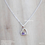 Dây chuyền tim đá tím bạc Lucy - DC713 - ORDER