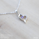 Dây chuyền trái tim đá tím bạc Lucy - DC716 - ORDER