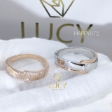 HAPPY072 Nhẫn cưới thiết kế vàng ghép 2 màu - Lucy Jewelry