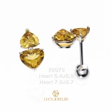 EB073 - Khuyên tai thiết kế, heart cut  - Lucy Jewelry